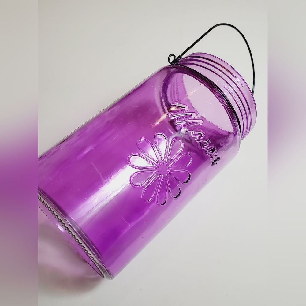 Purple Amethyst Cottagecore Half Gallon Glass Mason Jar